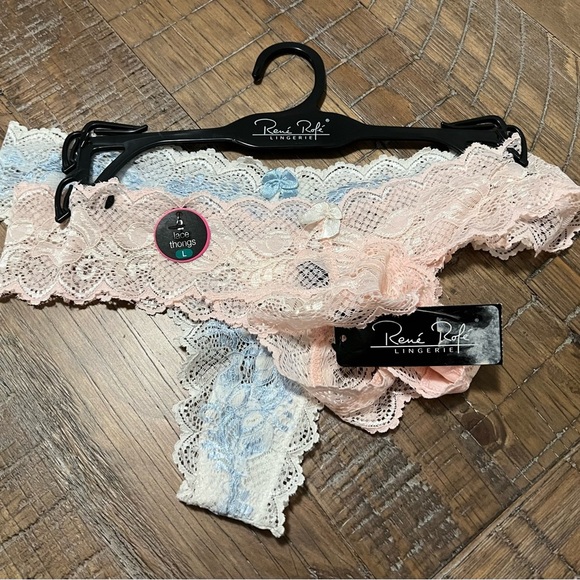 René Rofé Lingerie set of 2 lace sheer thongs - Picture 6 of 6